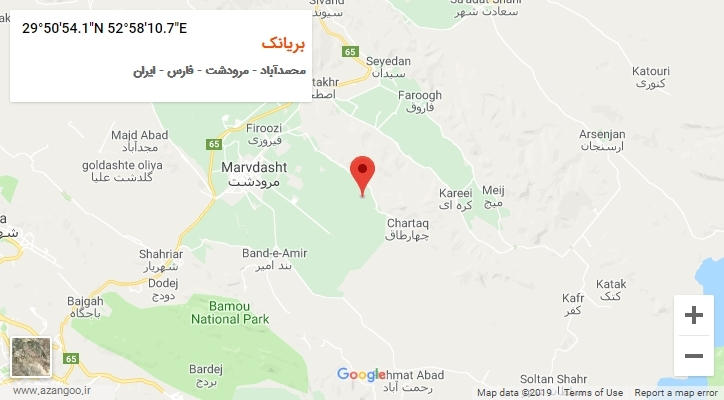 روستای بریانک بر روی نقشه