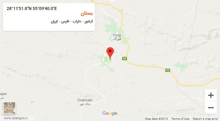 روستای بستان بر روی نقشه