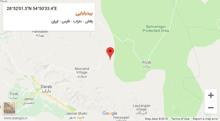 روستای بیدبابایی بر روی نقشه