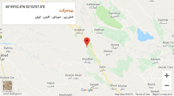 روستای بیدحرکت بر روی نقشه