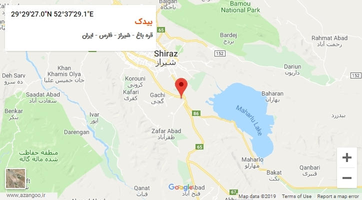 روستای بیدک بر روی نقشه