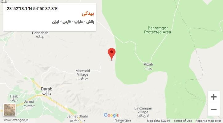 روستای بیدکی بر روی نقشه