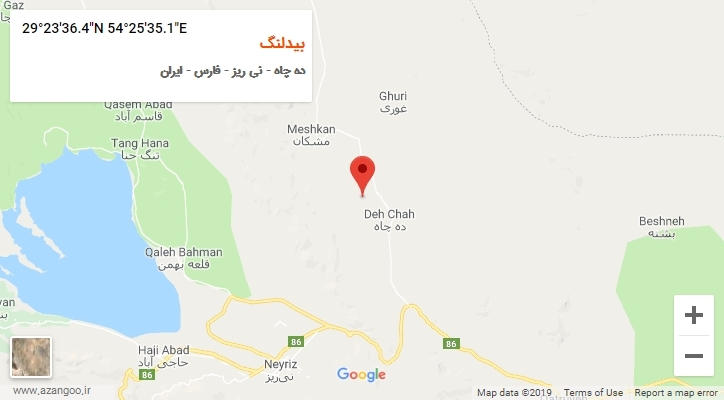 روستای بیدلنگ بر روی نقشه