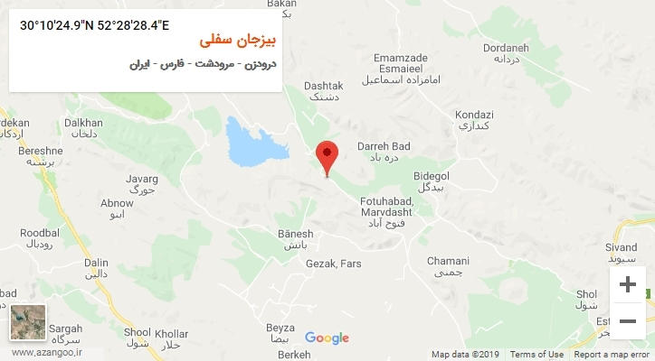 روستای بیزجان سفلی بر روی نقشه