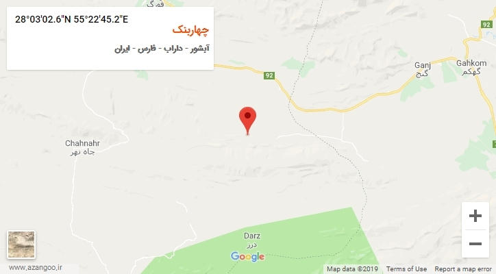 روستای چهاربنک بر روی نقشه