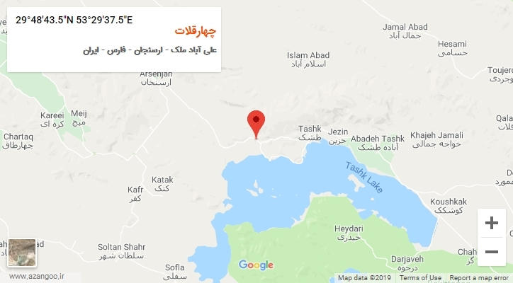 روستای چهارقلات بر روی نقشه