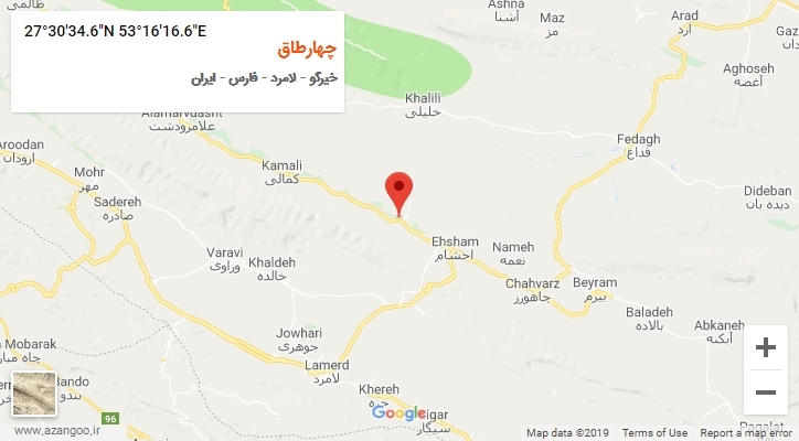 روستای چهارطاق بر روی نقشه