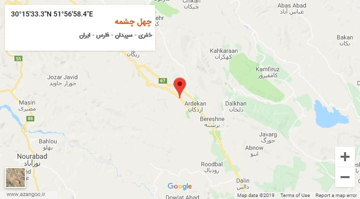 روستای چهل چشمه بر روی نقشه