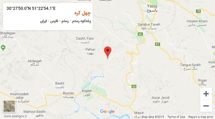 روستای چهل کره بر روی نقشه