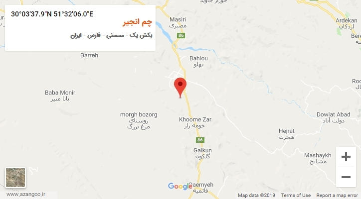 روستای چم انجیر بر روی نقشه