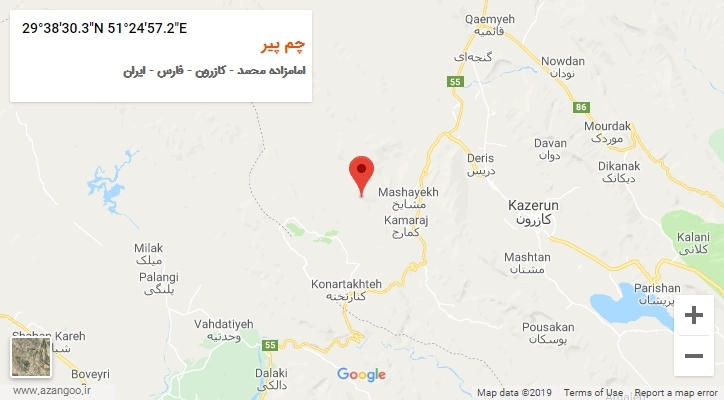 روستای چم پیر بر روی نقشه