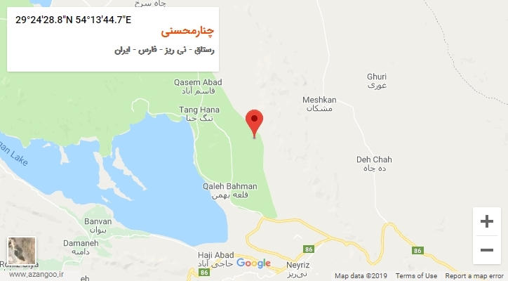روستای چنارمحسنی بر روی نقشه