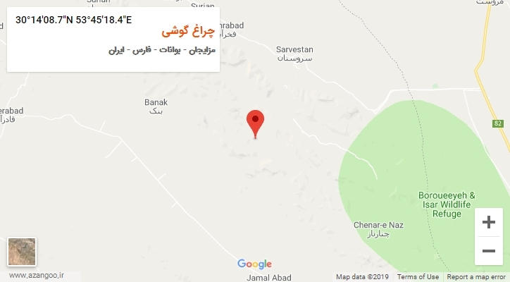 روستای چراغ گوشی بر روی نقشه