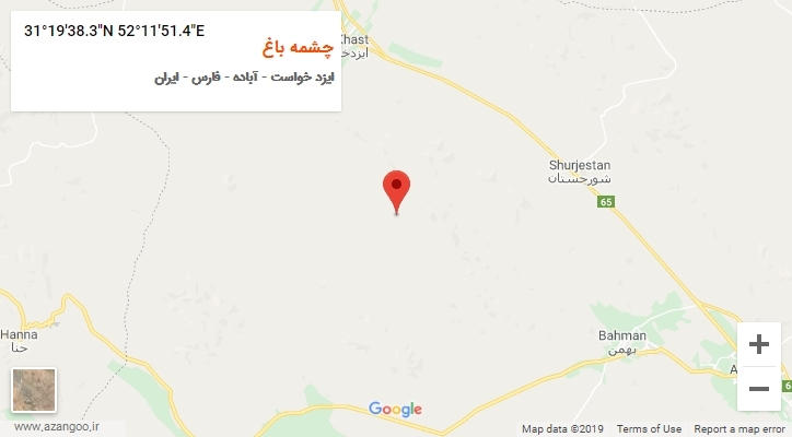 روستای چشمه باغ بر روی نقشه