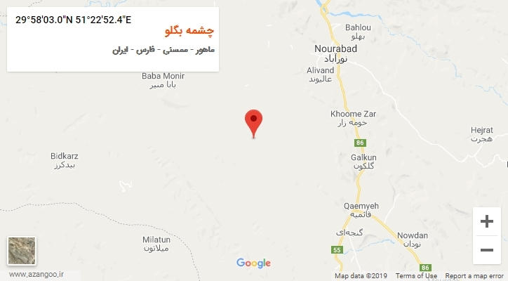 روستای چشمه بگلو بر روی نقشه