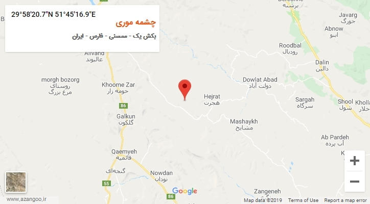 روستای چشمه موری بر روی نقشه
