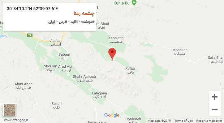 روستای چشمه رعنا بر روی نقشه