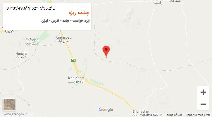 روستای چشمه ریزه بر روی نقشه