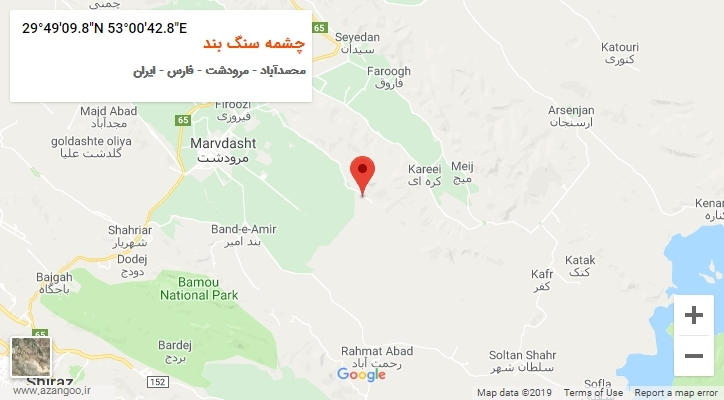 روستای چشمه سنگ بند بر روی نقشه