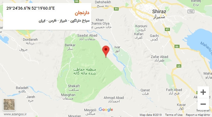 روستای دارنجان بر روی نقشه