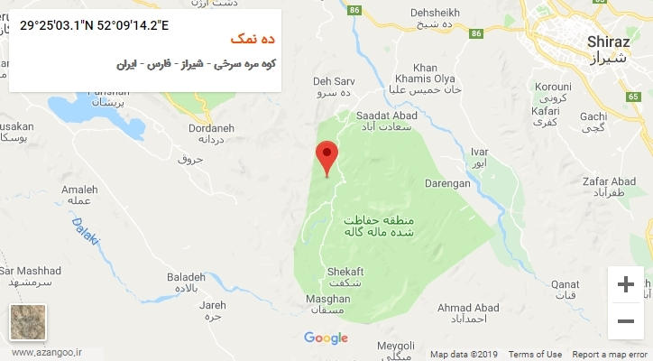 روستای ده نمک بر روی نقشه