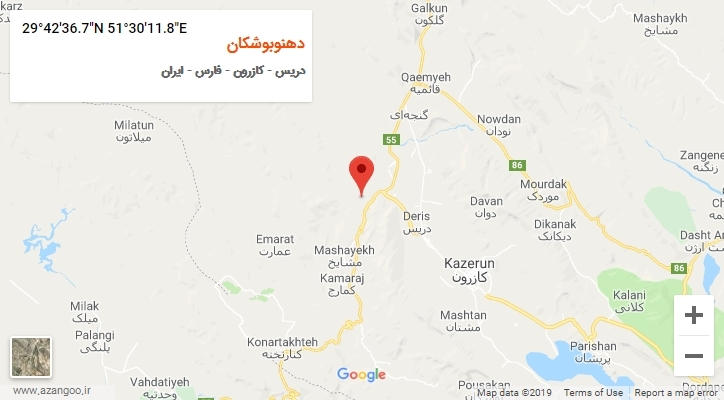 روستای دهنوبوشکان بر روی نقشه