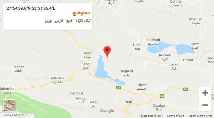 روستای دهنوخنج بر روی نقشه