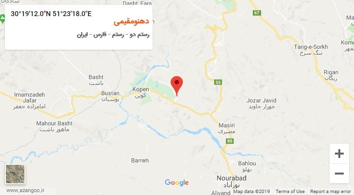 روستای دهنومقیمی بر روی نقشه