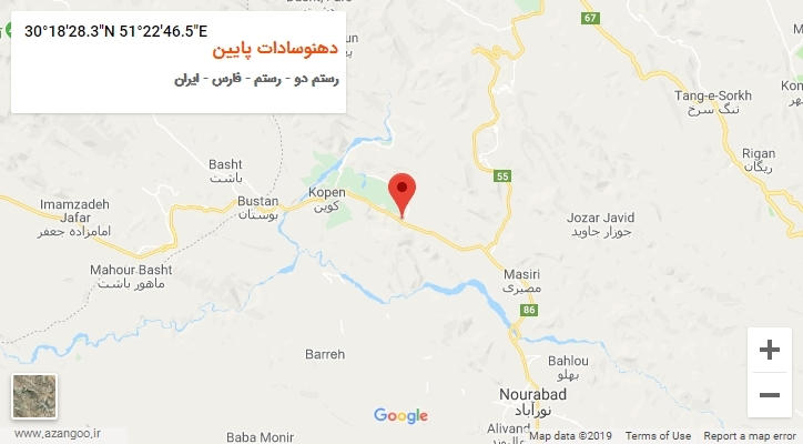 روستای دهنوسادات پایین بر روی نقشه