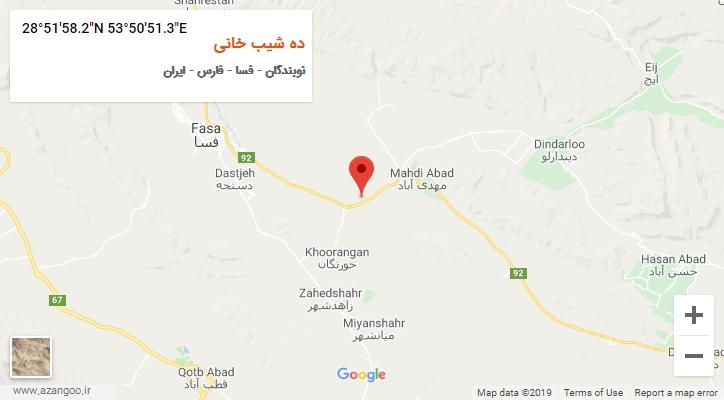 روستای ده شیب خانی بر روی نقشه