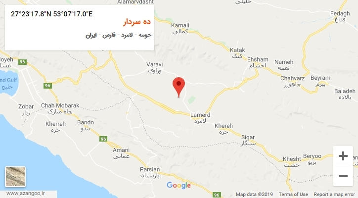 روستای ده سردار بر روی نقشه