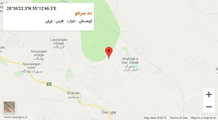 روستای ده سرخو بر روی نقشه