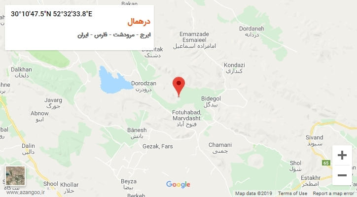 روستای درهمال بر روی نقشه