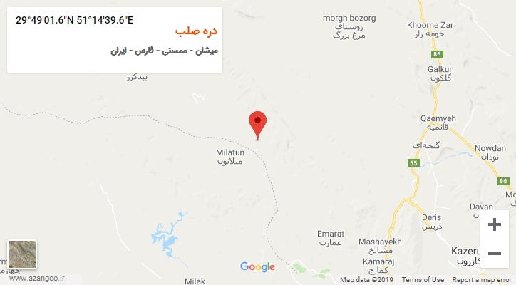 روستای دره صلب بر روی نقشه