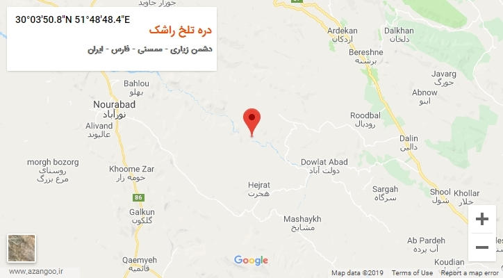 روستای دره تلخ راشک بر روی نقشه