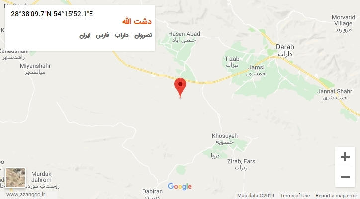 روستای دشت الله بر روی نقشه