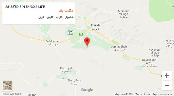 روستای دشت بند بر روی نقشه