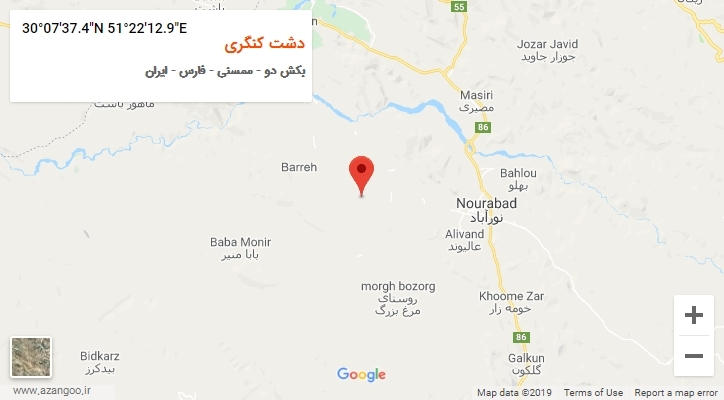 روستای دشت کنگری بر روی نقشه