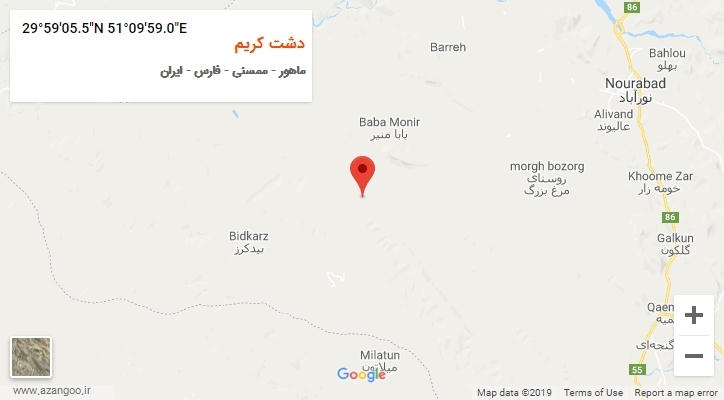 روستای دشت کریم بر روی نقشه