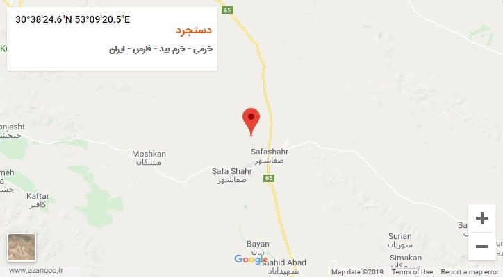 روستای دستجرد بر روی نقشه