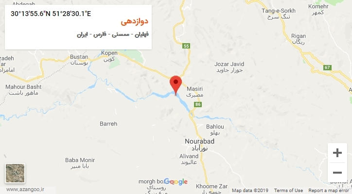 روستای دوازدهی بر روی نقشه