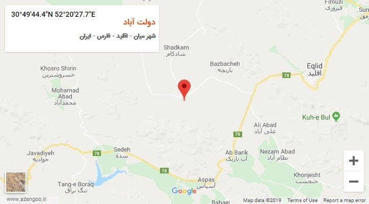 روستای دولت آباد بر روی نقشه