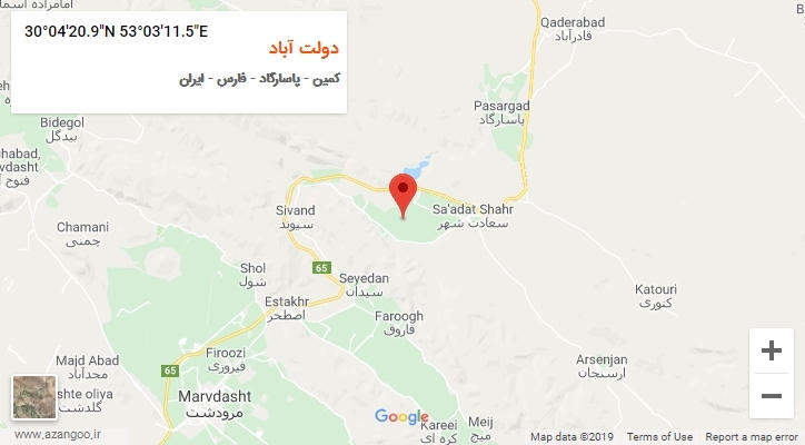 روستای دولت آباد بر روی نقشه