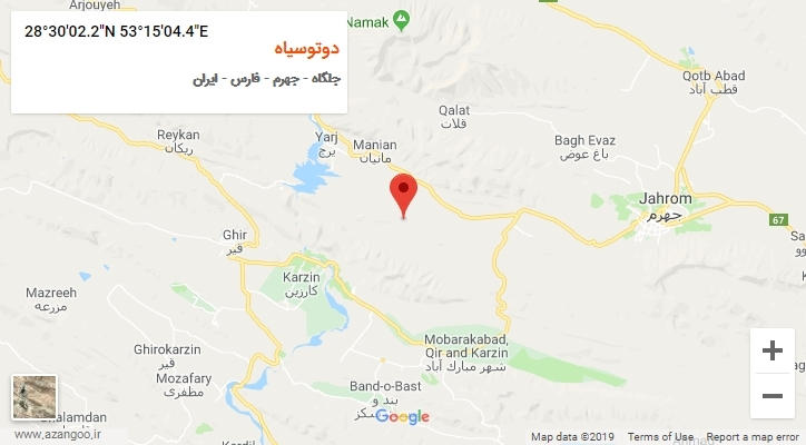 روستای دوتوسیاه بر روی نقشه
