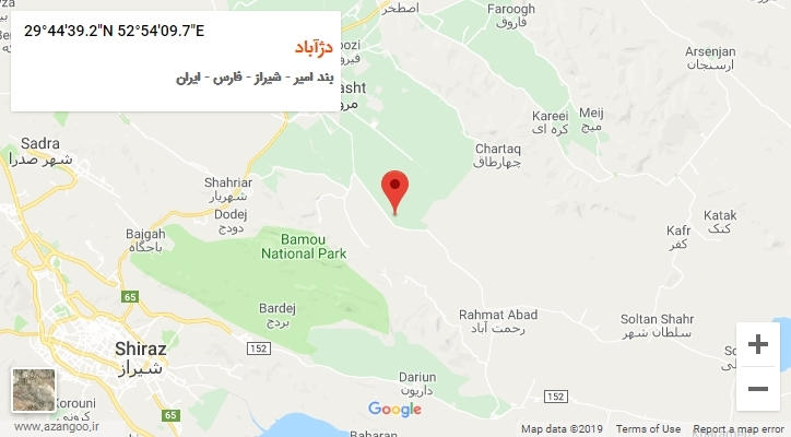 روستای دژآباد بر روی نقشه