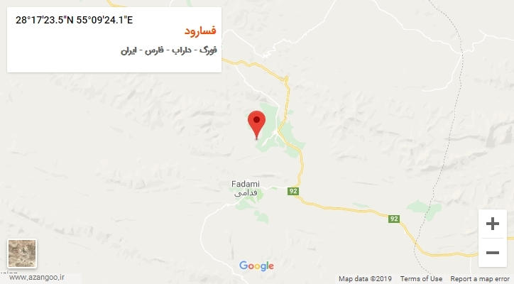 روستای فسارود بر روی نقشه