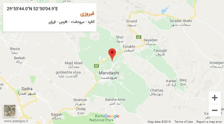 روستای فیروزی بر روی نقشه