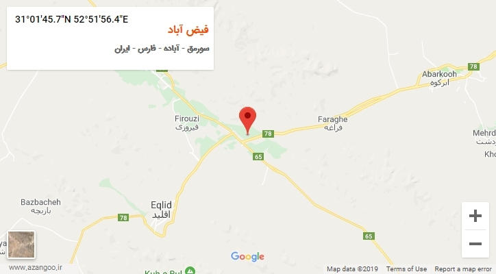 روستای فیض آباد بر روی نقشه