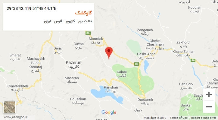 روستای گاوکشک بر روی نقشه