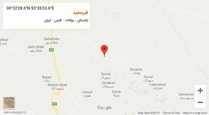 روستای قبرسفید بر روی نقشه